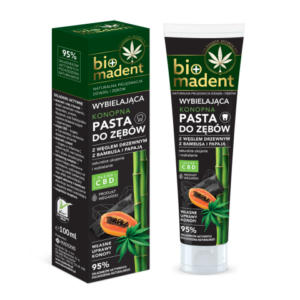 BioMadent konopna pasta z węglem i papają 100 ml – zdjęcie opakowania z katalogu Sativa