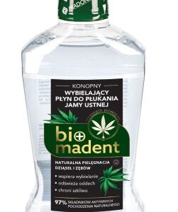 BioMadent konopny płyn do płukania jamy ustnej wybielający 500 ml – zdjęcie opakowania z katalogu Sativa